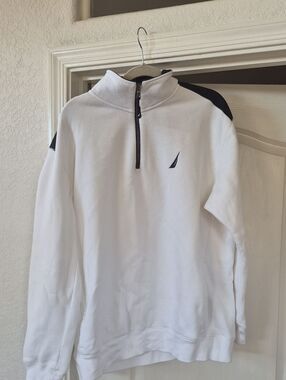 Nautica 70% Cotton Quarter Zip Up Sweater Sz XLarge